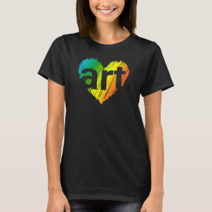 Art Lover, Big Heart with word Art, Creative Art  T-Shirt