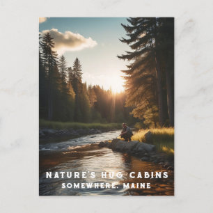 *~* Art Man Fishing Stream Nature AP49  Postcard