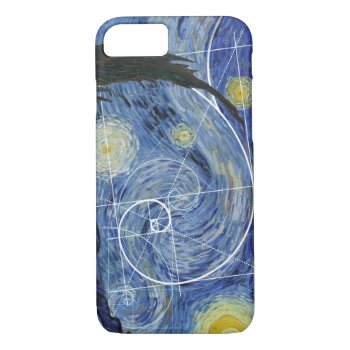 Art Meets Math  Van Gogh Meets Fibonacci Card Iphone 8/7 Case by Ars_Brevis at Zazzle