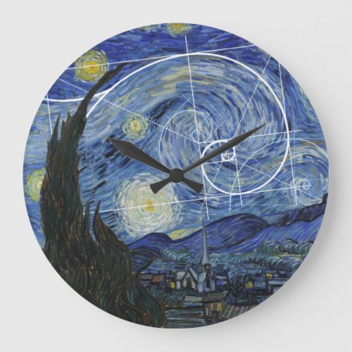  Art Meets Math Van Gogh Meets Fibonacci Card Large Clock