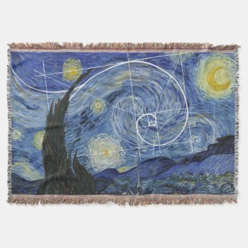 Art Meets Math  Van Gogh Meets Fibonacci Card Throw Blanket by Ars_Brevis at Zazzle