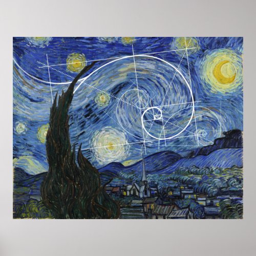  Art Meets Math Van Gogh Meets Fibonacci Poster