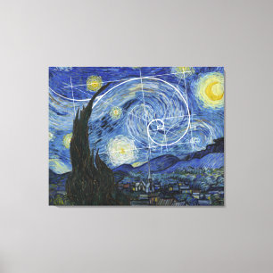 Art Meets Math, Van Gogh Meets Fibonacci Poster Canvas Print