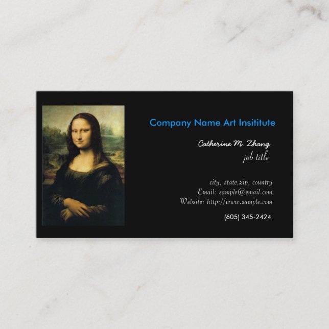 art,Mona Lisa, Leonardo Da Vinci Business Card (Front)