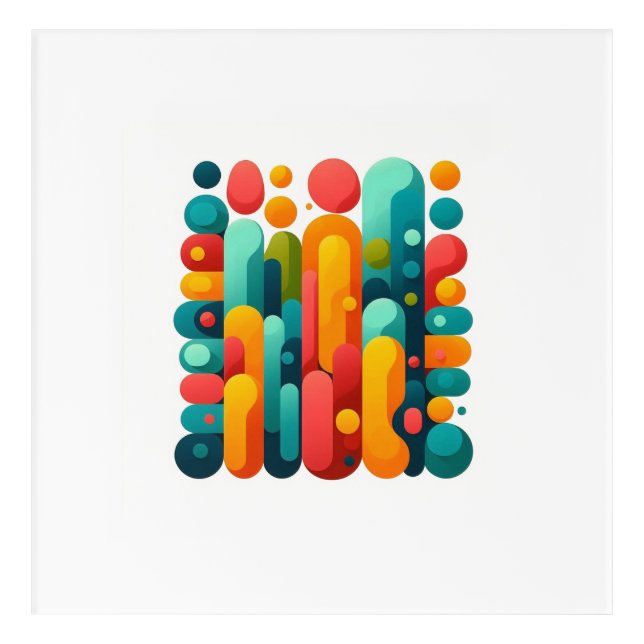 Art mural en acrylique,motif geometrique abstrait (Front)