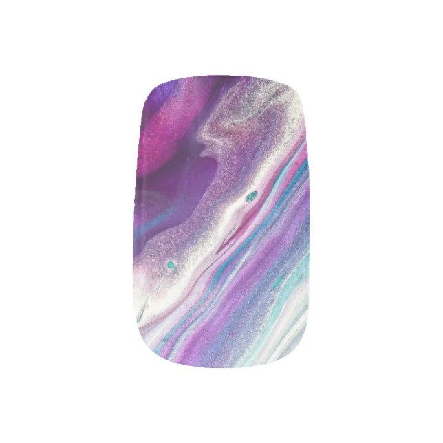 art nails abstract casting turquoise minx nail art (Left Thumb)