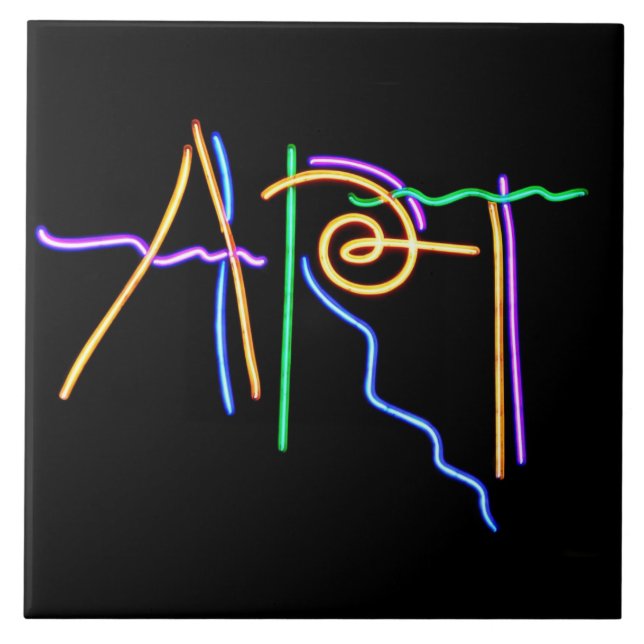 Art Neon Sign Ceramic Tile (Front)