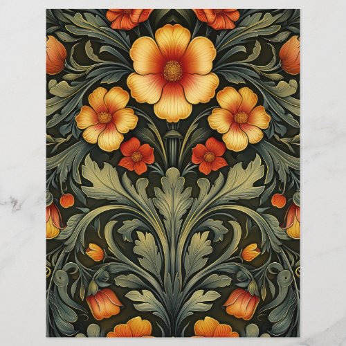 Art Neuveau Vintage Floral Scrapbook Background