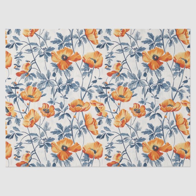 Art Nouvea California Poppies – 10lb, 17"x23 Tissue Paper (Front)