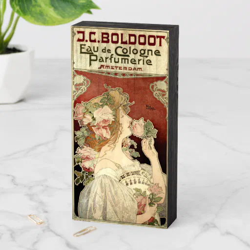 Art Nouveau 1897 Ad by Privat-Livemont Wooden Box Sign