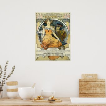 Art Nouveau 1904 World's Fair by Alphonse Mucha Poster | Zazzle