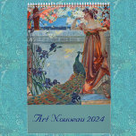 Art Nouveau 2024 Calendar<br><div class="desc">Art Nouveau was a decorative style popular from the last decade of the 19th century to the beginning of the First World War. It was characterised by an elaborate ornamental style based on asymmetrical lines, frequently depicting flowers, leaves or tendrils, or in the flowing hair of a female. It can...</div>