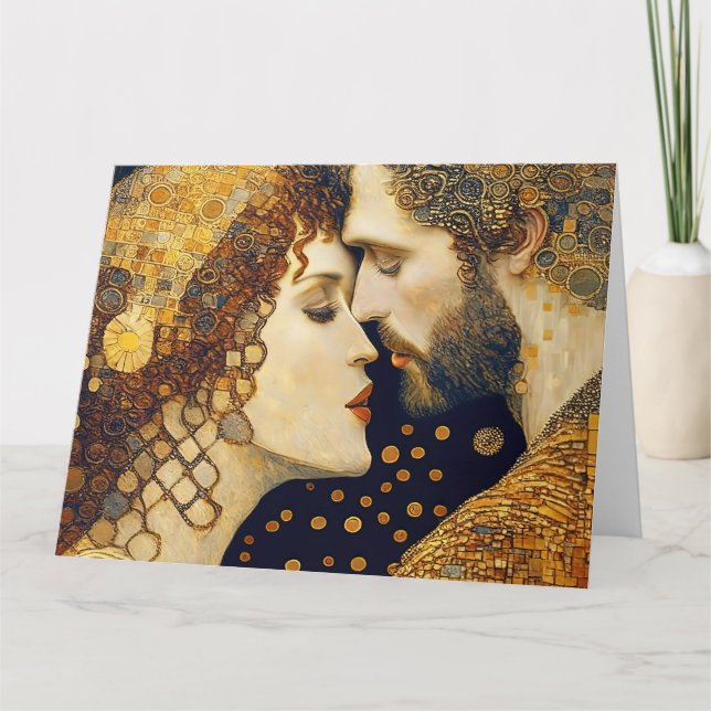 Art Nouveau A Couple In Love Thank You Card (Front)