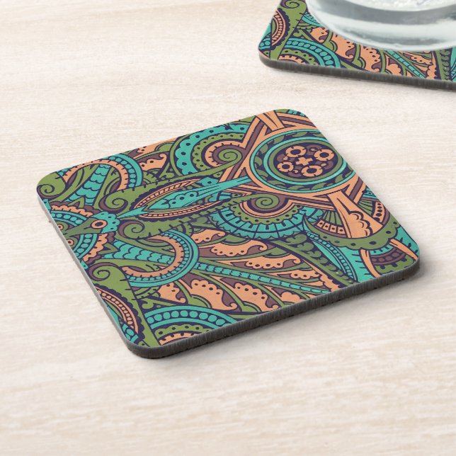 Art nouveau abstract art christopher dresser  beverage coaster (Left Side)