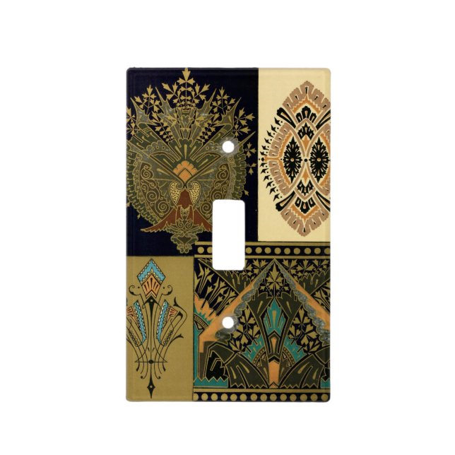 Art nouveau abstract pattern Christopher dresser Light Switch Cover (Front)