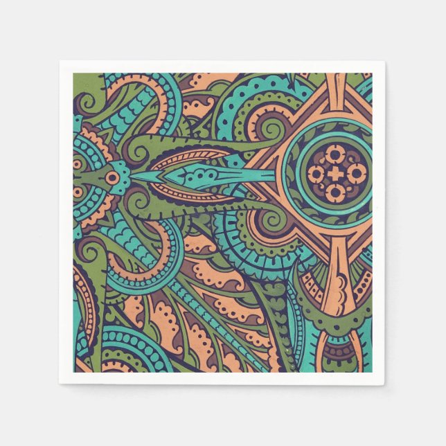Art nouveau abstract pattern christopher dresser  napkins (Front)