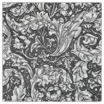 Art Nouveau Acanthus Leaves and Flowers, Gray Fabric
