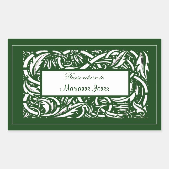 Art Nouveau Acanthus Nameplate Sticker (Front)