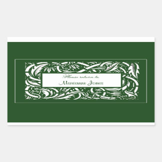 Art Nouveau Acanthus Nameplate Sticker