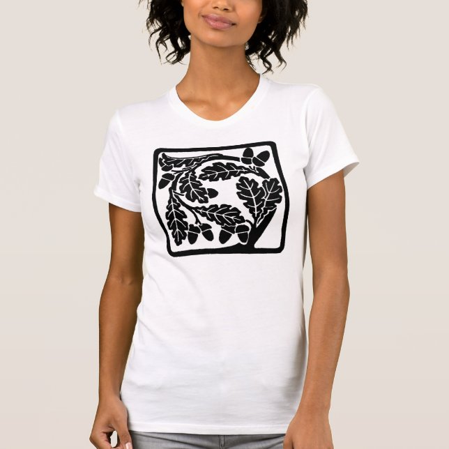 Art Nouveau Acorns and Oak Leaves T-Shirt (Front)