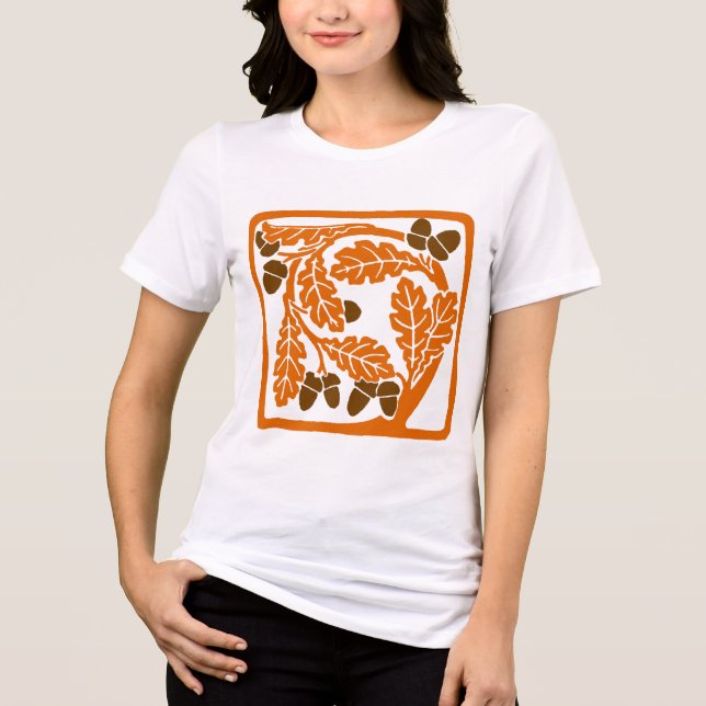 Art Nouveau Acorns and Oak Leaves Tri-Blend Shirt (Front)
