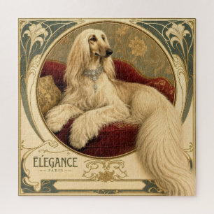 Art Nouveau Afghan Hound Portrait Jigsaw Puzzle