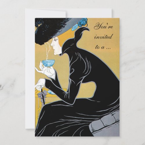 Art Nouveau Afternoon Tea Bridal Shower Invitation