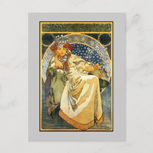 Art Nouveau Alfons Mucha Princess Hyacinth Postcard