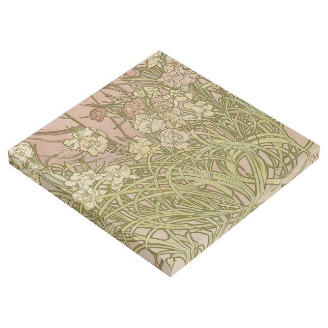 Art Nouveau Alfonse Mucha Floral carnation flowers (3/4)