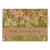 Art Nouveau Alfonse Mucha Floral carnation flowers (Front Horizontal)