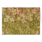 Art Nouveau Alfonse Mucha Floral carnation flowers (Front Horizontal)