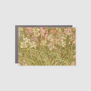 Art Nouveau Alfonse Mucha Floral carnation flowers Car Magnet