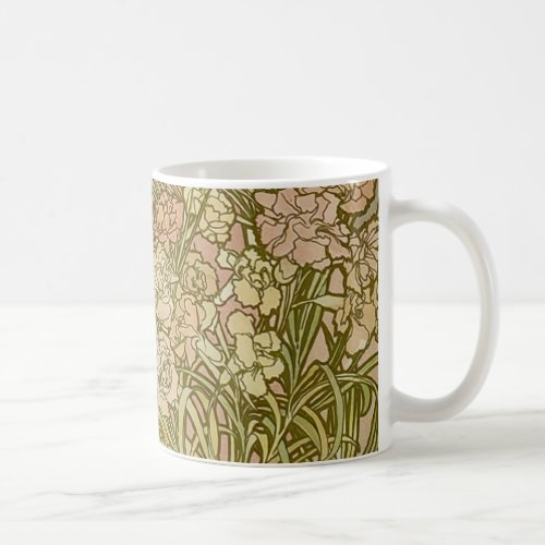 Art Nouveau Alfonse Mucha Floral carnation flowers Coffee Mug