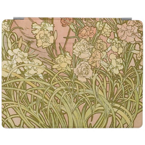 Art Nouveau Alfonse Mucha Floral carnation flowers iPad Smart Cover
