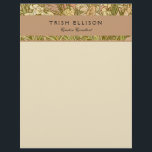 Art Nouveau Alfonse Mucha Floral carnation flowers Letterhead<br><div class="desc">Classic Alfonse Mucha - This floral pattern is a fragment of Alfonse Mucha Nelke Carnation,  a painting pattern from art nouveau artist Alfonse Mucha. It shows a lovely swirling pattern of a garden of carnations.</div>