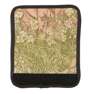Art Nouveau Alfonse Mucha Floral carnation flowers Luggage Handle Wrap