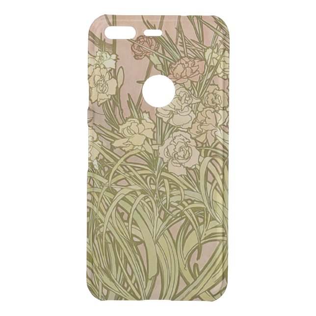 Art Nouveau Alfonse Mucha Floral carnation flowers Uncommon Google Pixel Case (Back)