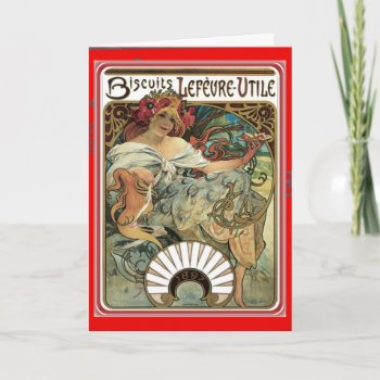 Art Nouveau ~ Alphonse Mucha "biscuits" Invitation by MagnoliaVintage at Zazzle