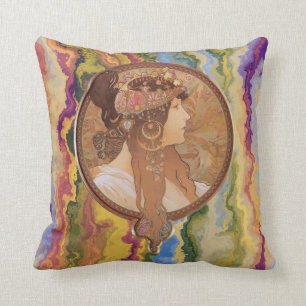 Art Nouveau - Alphonse Mucha Byzantine  Throw Pillow