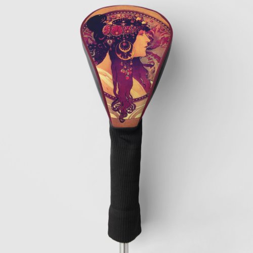 Art nouveau Alphonse Mucha Donna orchini woman Golf Head Cover