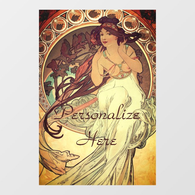 Art nouveau Alphonse Mucha elegant music muse Window Cling (Sheet)