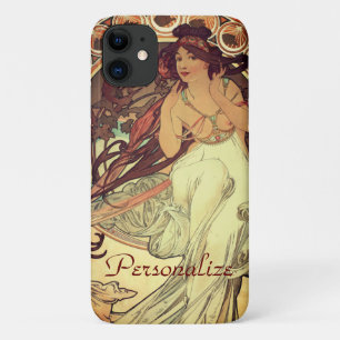 Art nouveau Alphonse Mucha elegant vintage woman iPhone 11 Case