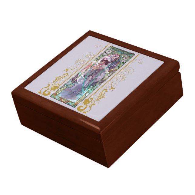 Art Nouveau Alphonse Mucha Evening Contemplation  Gift Box (Side)