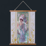 Art Nouveau Alphonse Mucha Evening Contemplation Hanging Tapestry<br><div class="desc">Date: 1899 | Evening Contemplation by Alphonse Mucha | Style: Art Nouveau (Modern) | Series: The Times of the Day | Genre: allegorical painting | Media: lithography</div>