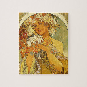Art Nouveau Alphonse Mucha Flower Puzzle