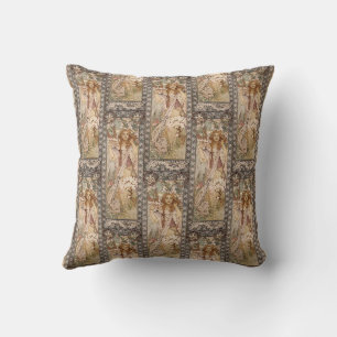 Art nouveau Alphonse Mucha Joan of Arc Throw Pillow