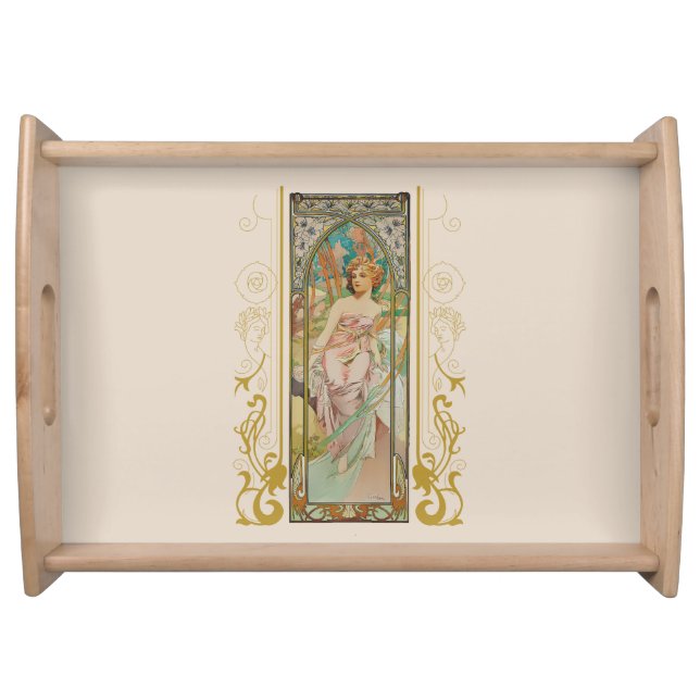 Art Nouveau Alphonse Mucha - Morning Awakening  Serving Tray (Front)