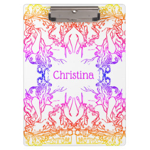 Art nouveau Alphonse Mucha salon colorful Clipboard