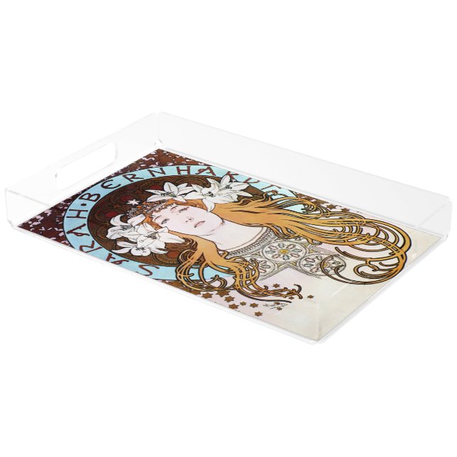 Art Nouveau - Alphonse Mucha - Sarah Bernhardt Acrylic Tray (Angled)