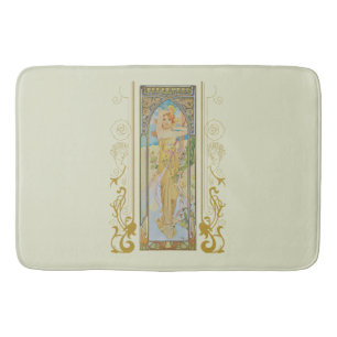 Art Nouveau Alphonse Mucha -The Brightness of Day  Bath Mat